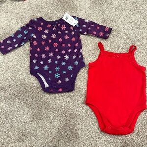Two girls onesies size 3-6 months